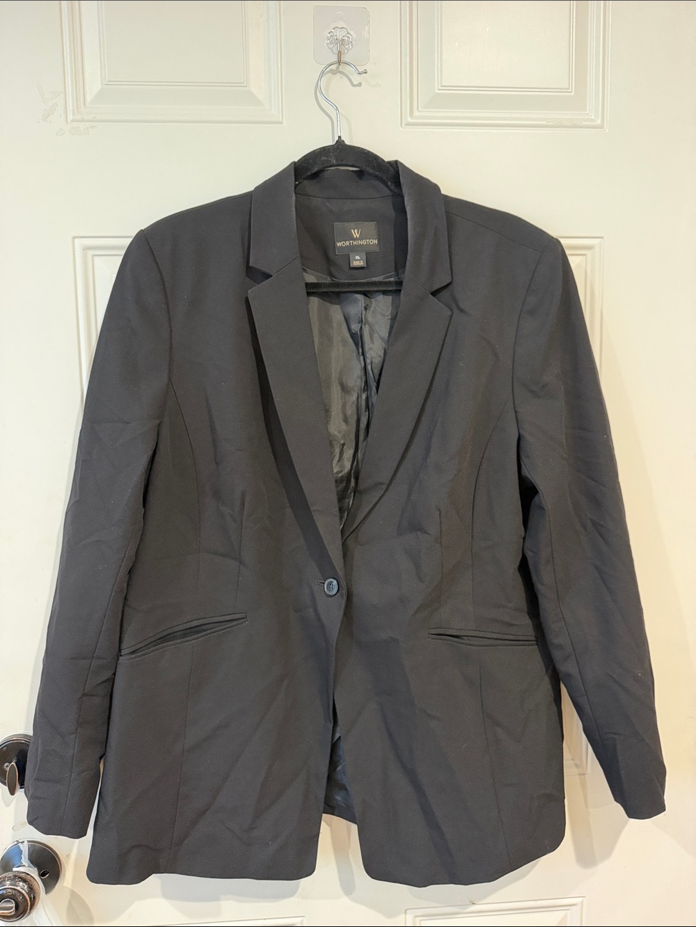 Worthington Black Single-Button Tailored Blazer